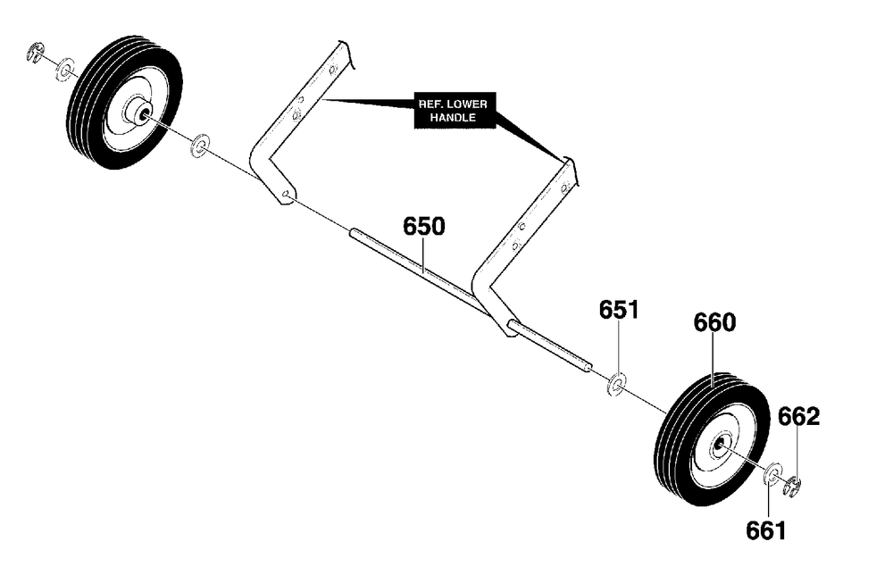 Wheels Diagram and Parts List for 621451X31C 2001 Briggs and Stratton Snow Blower